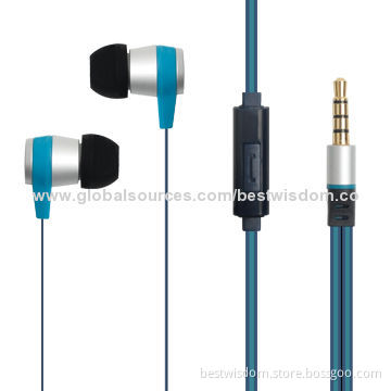Flat Cable Earphones, In-ear Stereo, Best for iPod/MD/MP3/CD Players